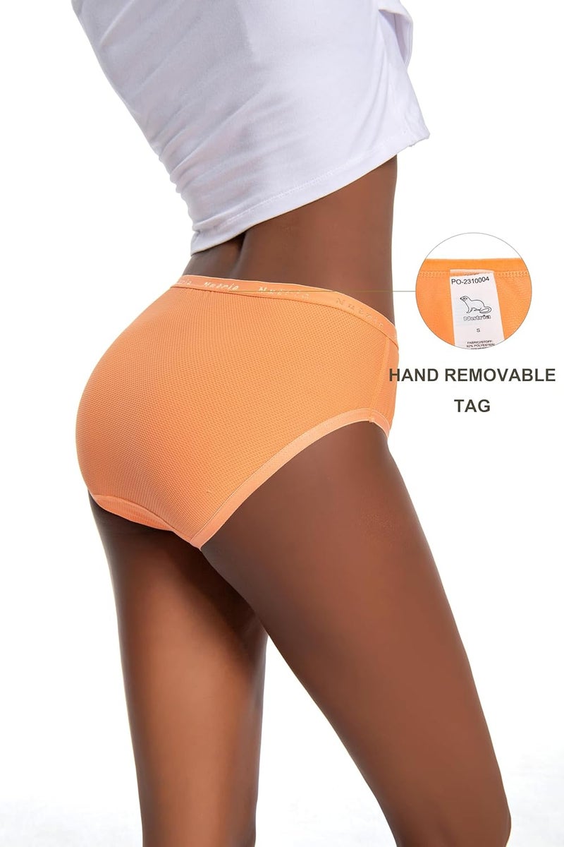 nutria Womens Bikini Brief Quick Dry Travel Underwear 5-Pack Mesh Hiking Panties Activewear Stay Fresh D01 - Image 4